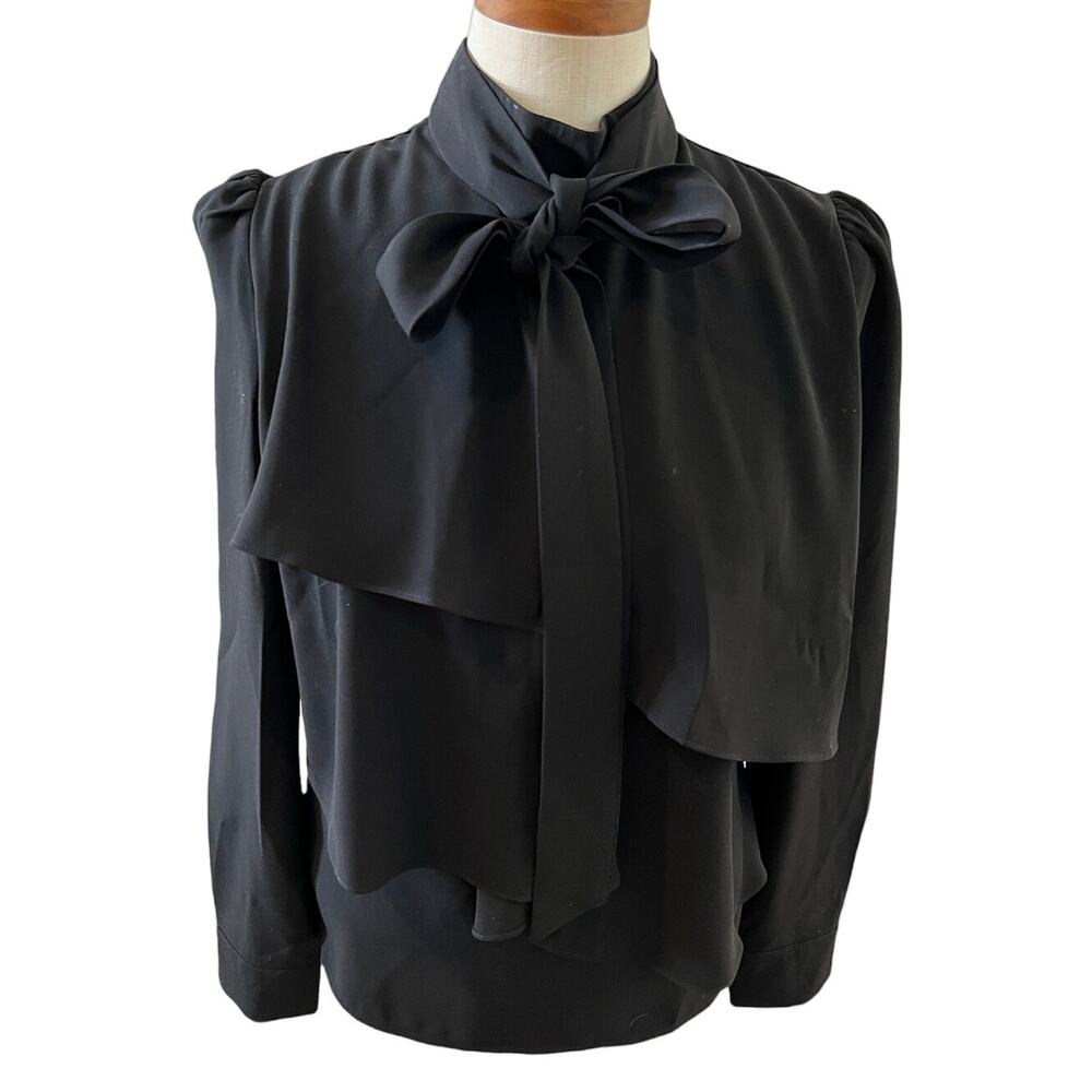 Gracia sophisticated Neck Tie Detail blouse black S